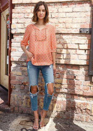 Geometric Design Blouse