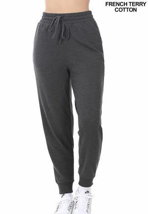 Zenana - French Terry Jogger Pants with Side Pockets