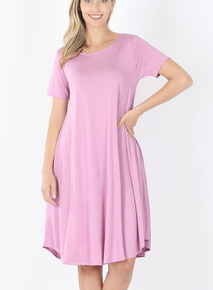 Zenana - Viscose Dress -Mauve