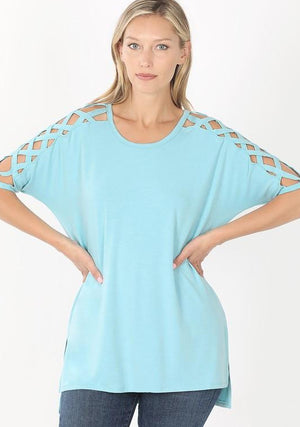 Zenana - Criss-Cross Shoulder Top