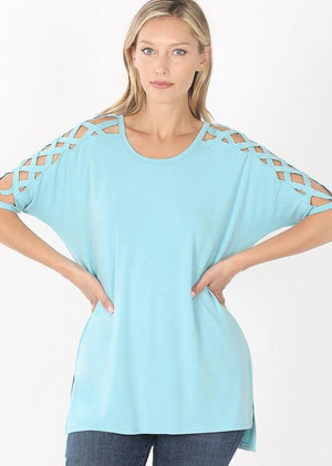 Zenana - Criss-Cross Shoulder Top