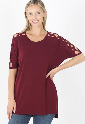 Zenana - Criss-Cross Shoulder Top