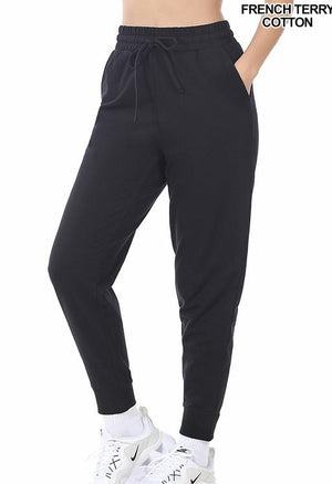 Zenana - French Terry Jogger Pants with Side Pockets