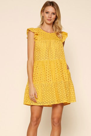 Skies Are Blue "Ray of Sunshine" Eyelet Dress