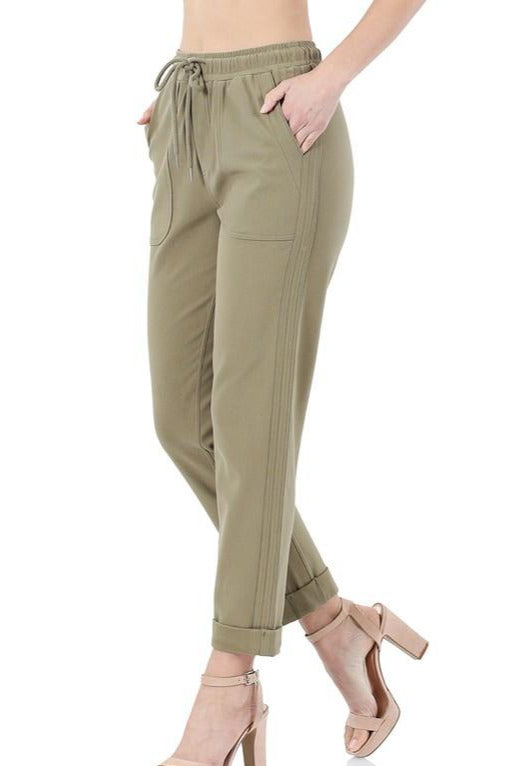 Zenana - Khaki Cotton Joggers