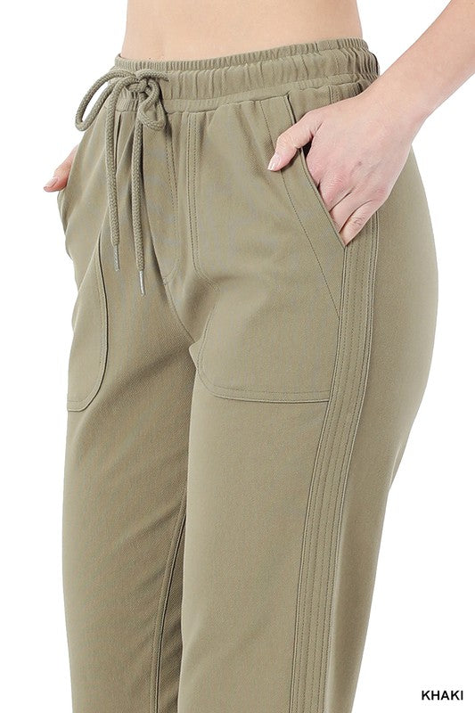 Zenana - Khaki Cotton Joggers