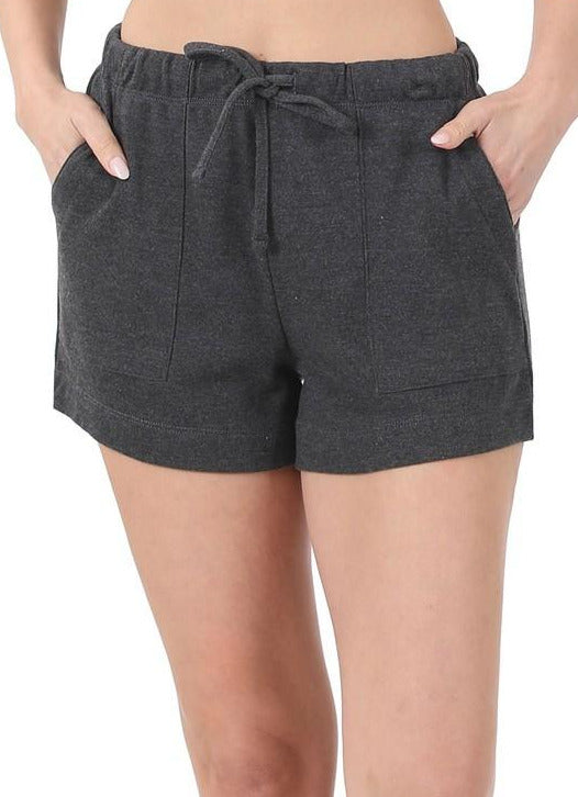 Zenana - cotton drawstring shorts