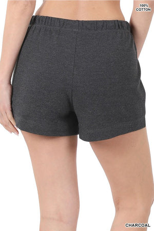 Zenana - cotton drawstring shorts