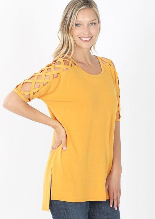 Zenana - Criss-Cross Shoulder Top