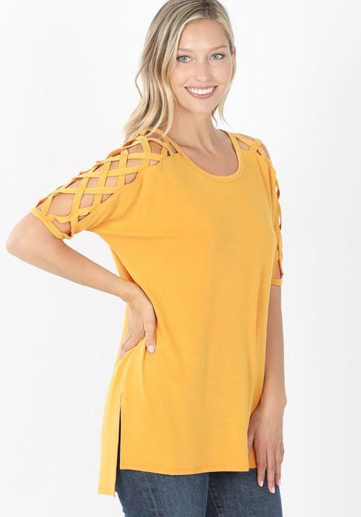 Zenana - Criss-Cross Shoulder Top