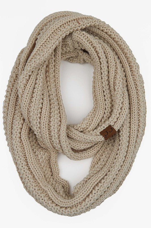 C.C. Ribbed Knit Infinity Scarf