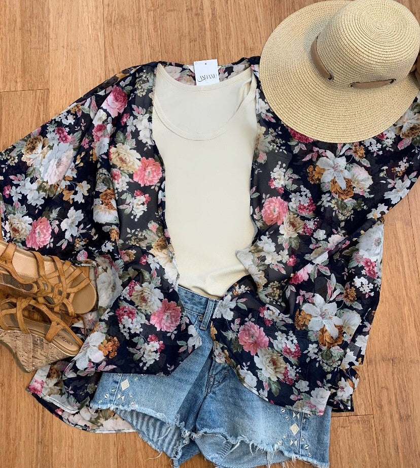 CHIFFON KIMONO NAVY BLUE